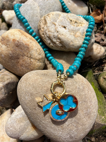 Turquoise Multi-Charm Necklace