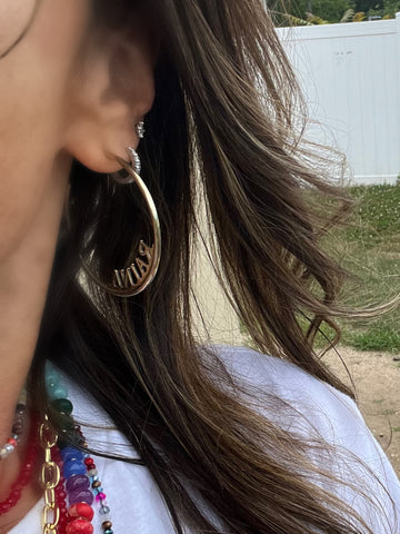 Gold Name Hoop Earrings