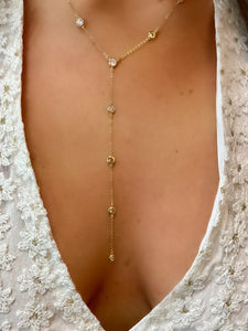 Gold Pave Diamond Lariat