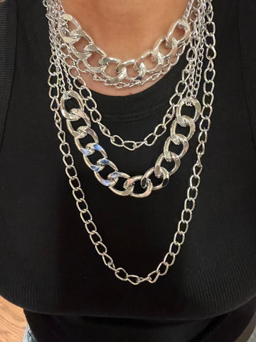 Chunky Multi-Layer Chain Necklace