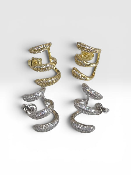 Stacked Pave Claw Earring