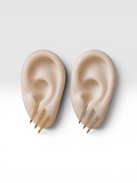 Stacked Pave Spike Earring
