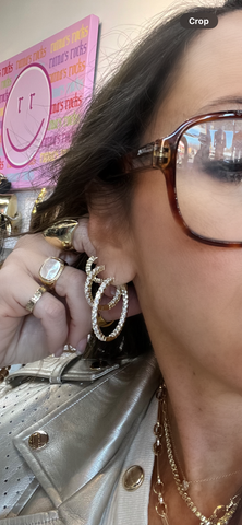 Classic Diamond Hoop Earrings 1 1/2”