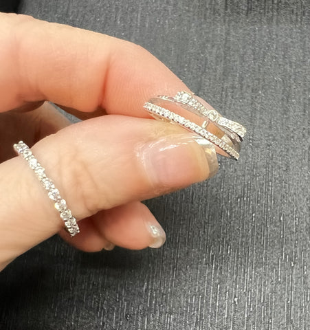 Silver Diamond Bow Ring