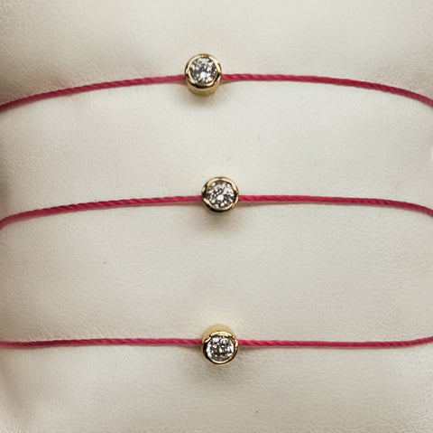 Pink String Diamond Bezel Bracelet