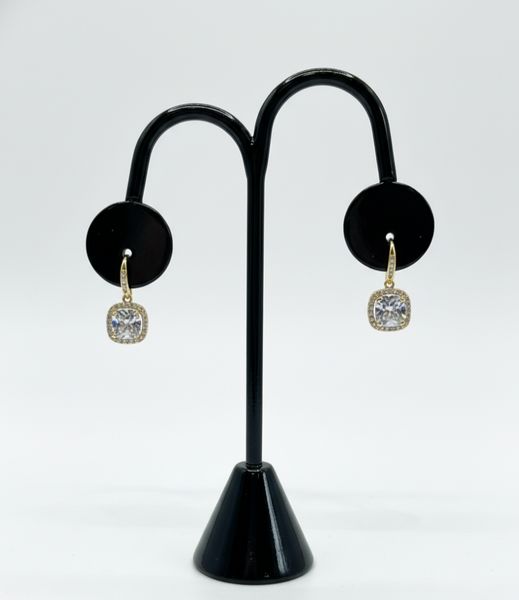 Diamond Huggie Drop Earrings