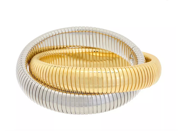 Mixed Metal Coil Bracelet