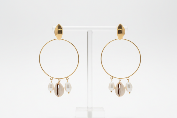 Puka Shell Hoop Earring