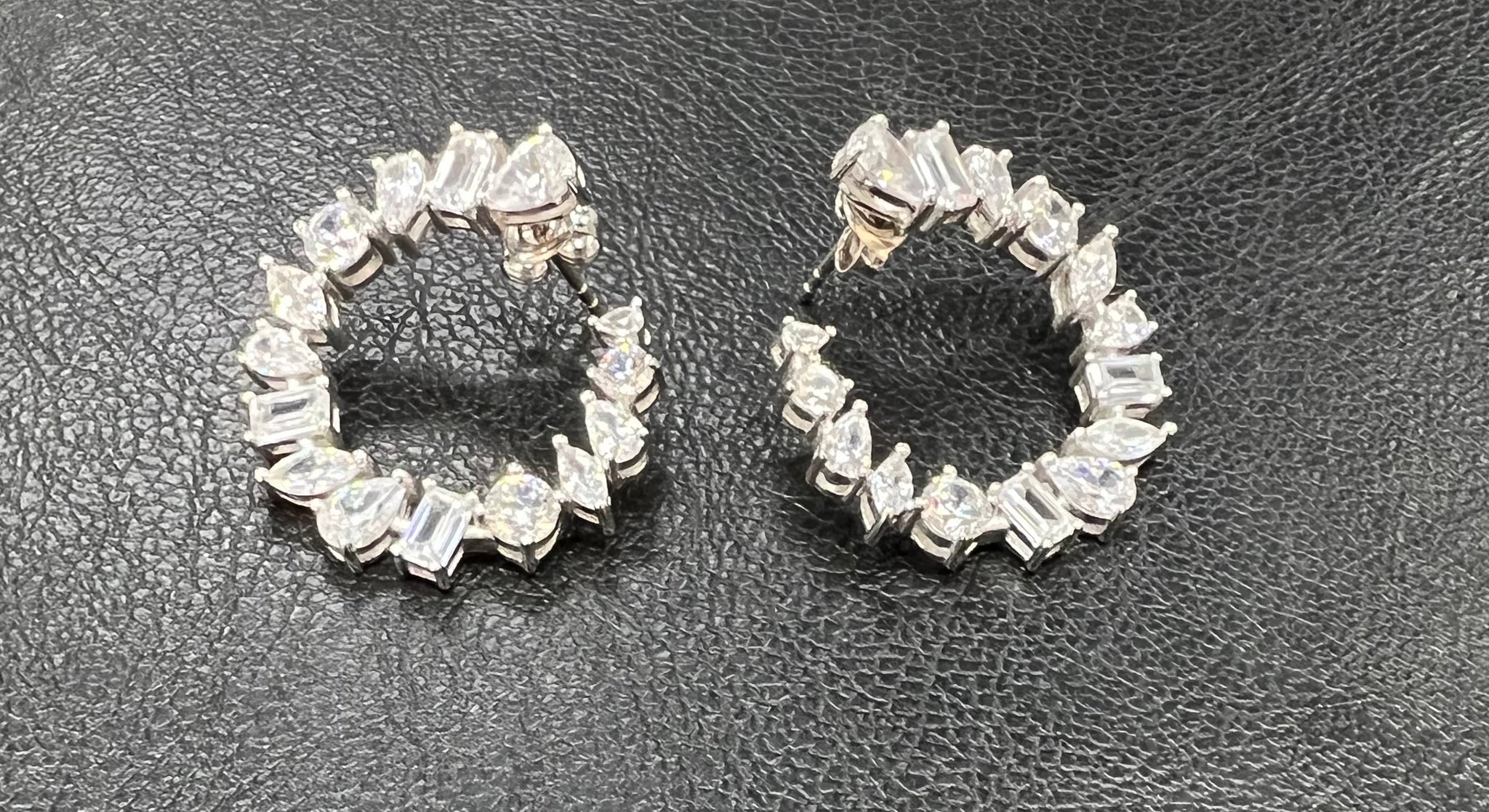 Sparkly Silver Circle Earrings