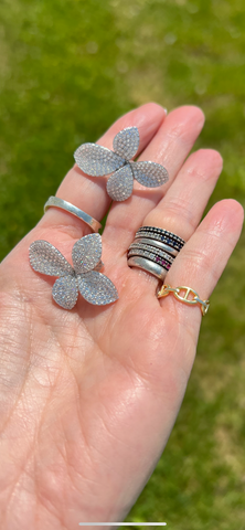 Silver Flower Earrings