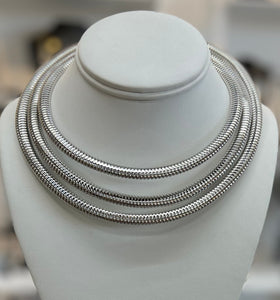 Silver Triple Coil Necklace
