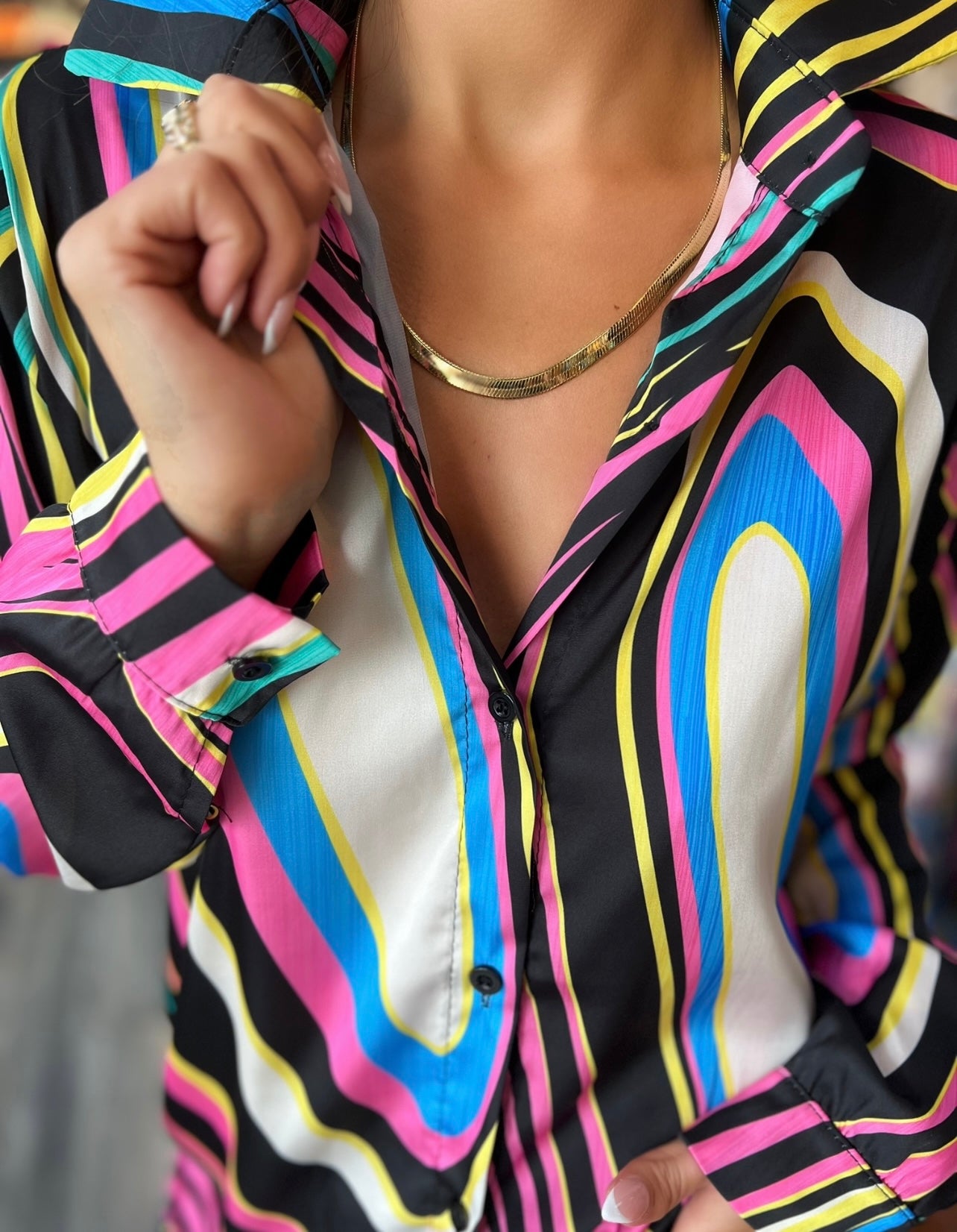 Gold Herringbone Necklace