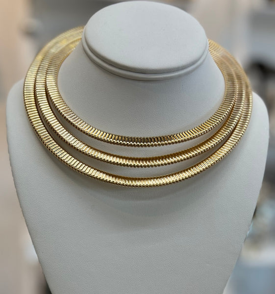 Gold Triple Coil Necklace