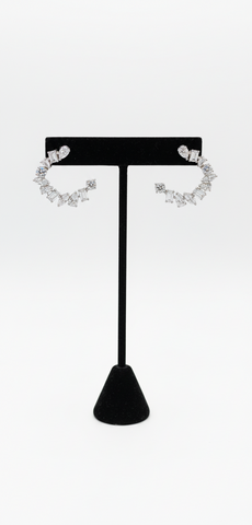 Sparkly Silver Circle Earrings