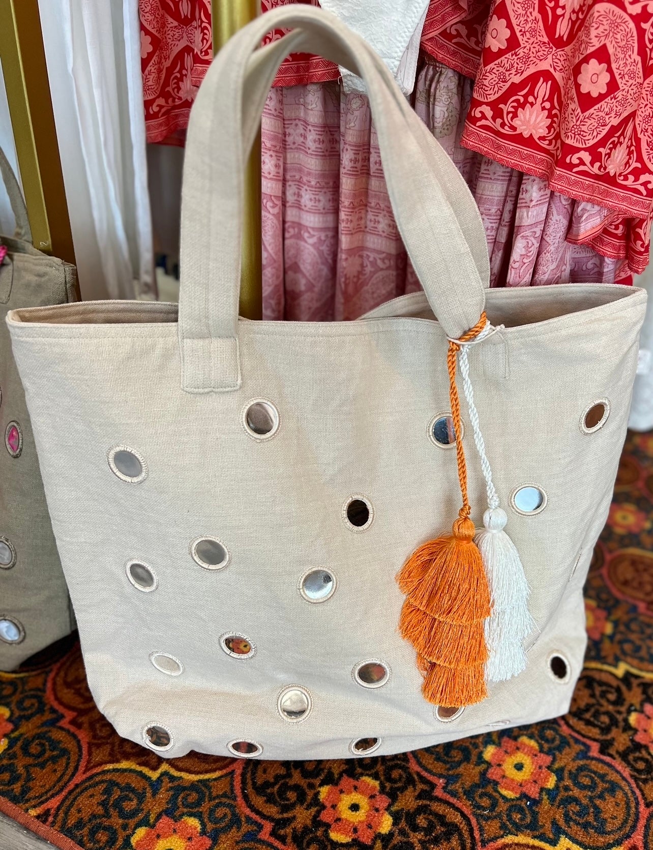Khaki Mirrored Tote