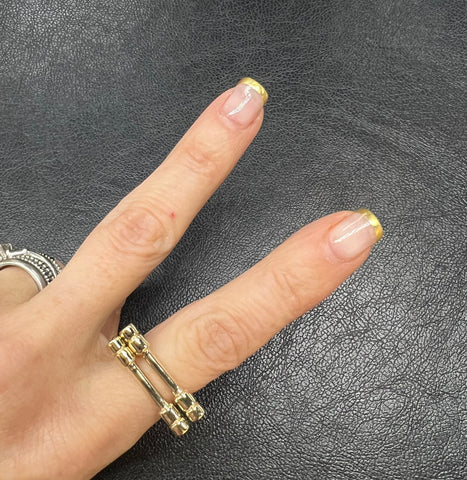 Gold Bar Ring Duo Set