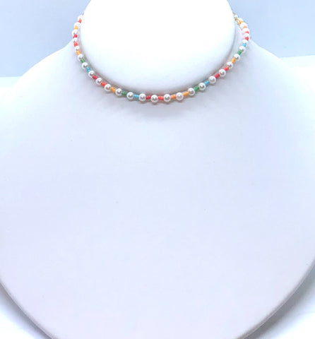 Rainbow Mini Pearl Choker