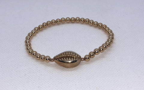Gold Shell Beaded Bracelet