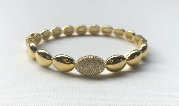 Gold Ball Bangle Bracelet