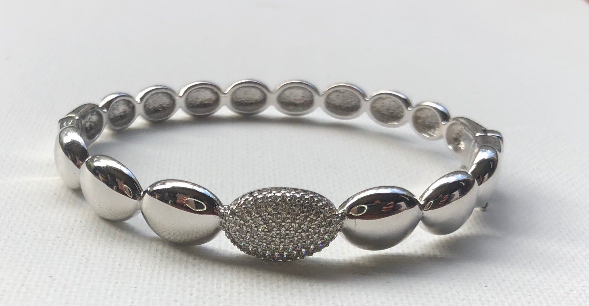 Silver Ball Bangle Bracelet