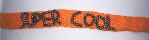 Orange "Super Cool" Woven Bracelet