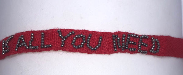 Red "Love Is All You Need" Woven Bracelet