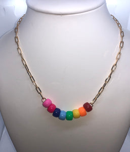 Rainbow Chain Link Necklace