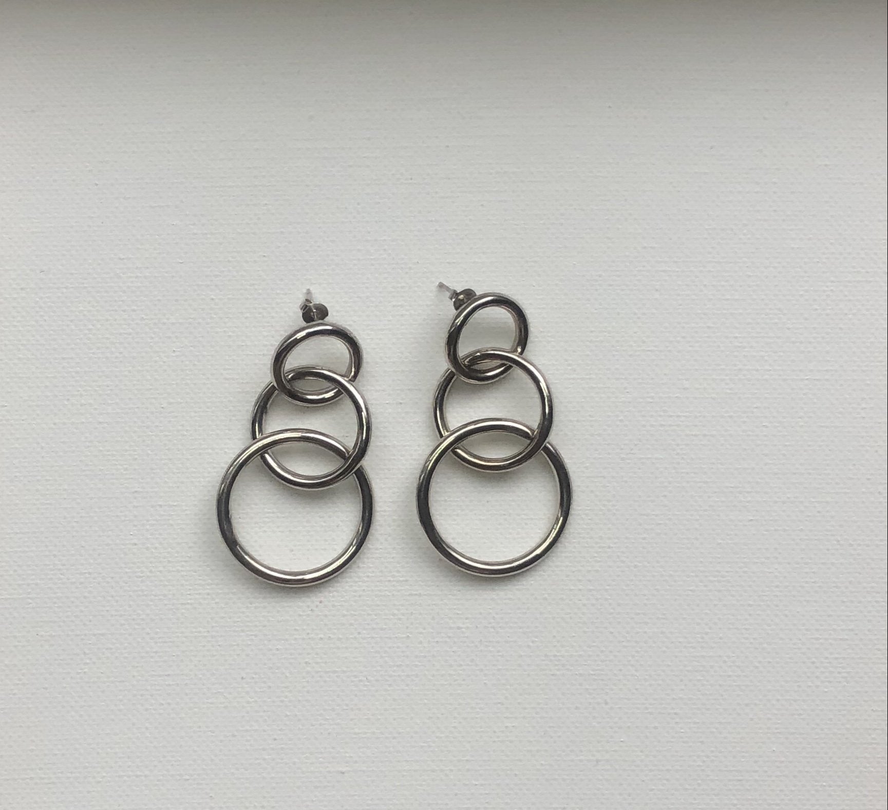 Silver Hanging Circle Hoop