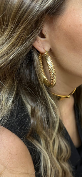 Large Gold Rope Hoop