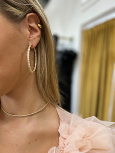 Glam Gold Sparkly Hoop Earrings