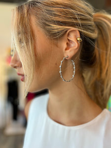 Silver Sparkly Rope Hoops