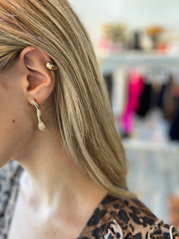 Gold Drop Snake Earrings