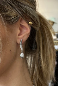 Hanging Silver Snake Earrings