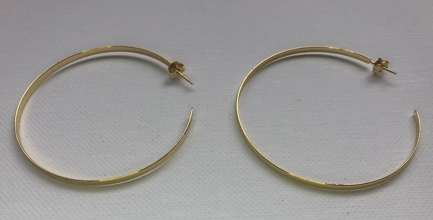 Gold Classic Large Thin Hoop Earrings