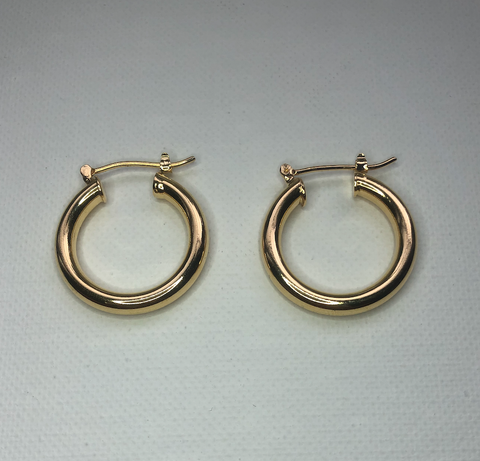 Gold Small Thick Hollow Hoop