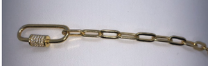 Gold Carabiner Chain Bracelet