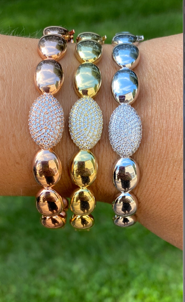 Gold Ball Bangle Bracelet