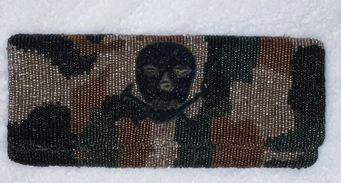 Camo Skull Beaded Clutch