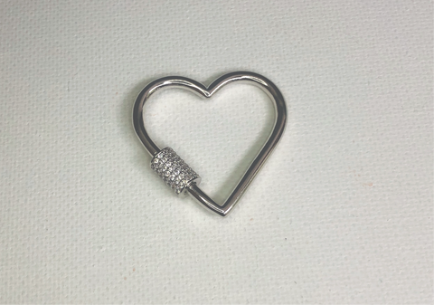 Silver Carabiner Heart Charm