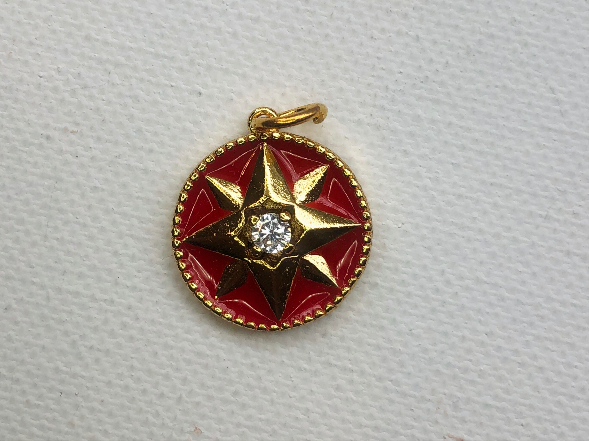 Red Enamel Gold Star