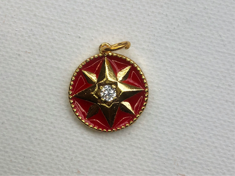 Red Enamel Gold Star