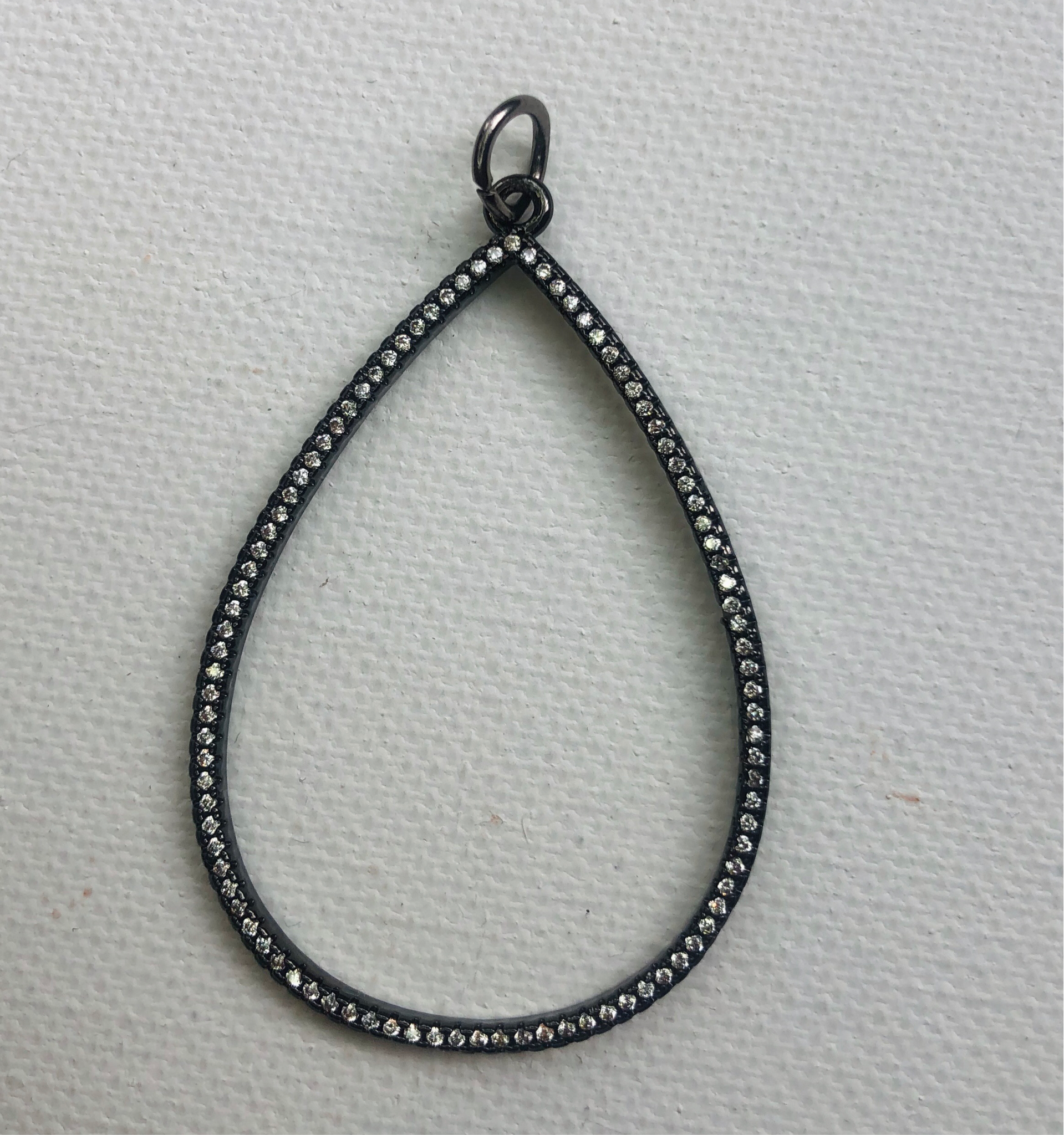 Gunmetal Teardrop Charm