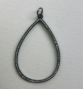 Gunmetal Teardrop Charm