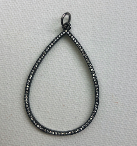Gunmetal Teardrop Charm
