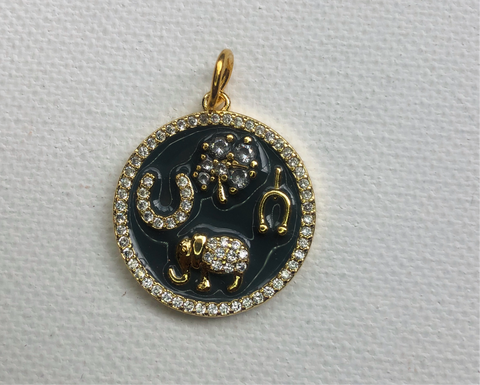 Grey Enamel Lucky Charm
