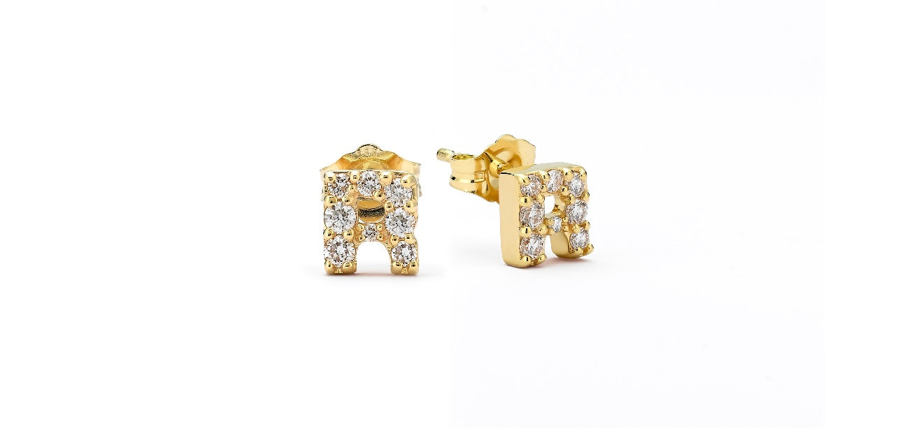 Diamond Initial Studs
