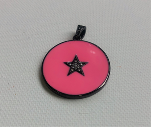 Pink Enamel Star Charm