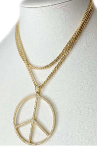 Gold Peace Sign Necklace