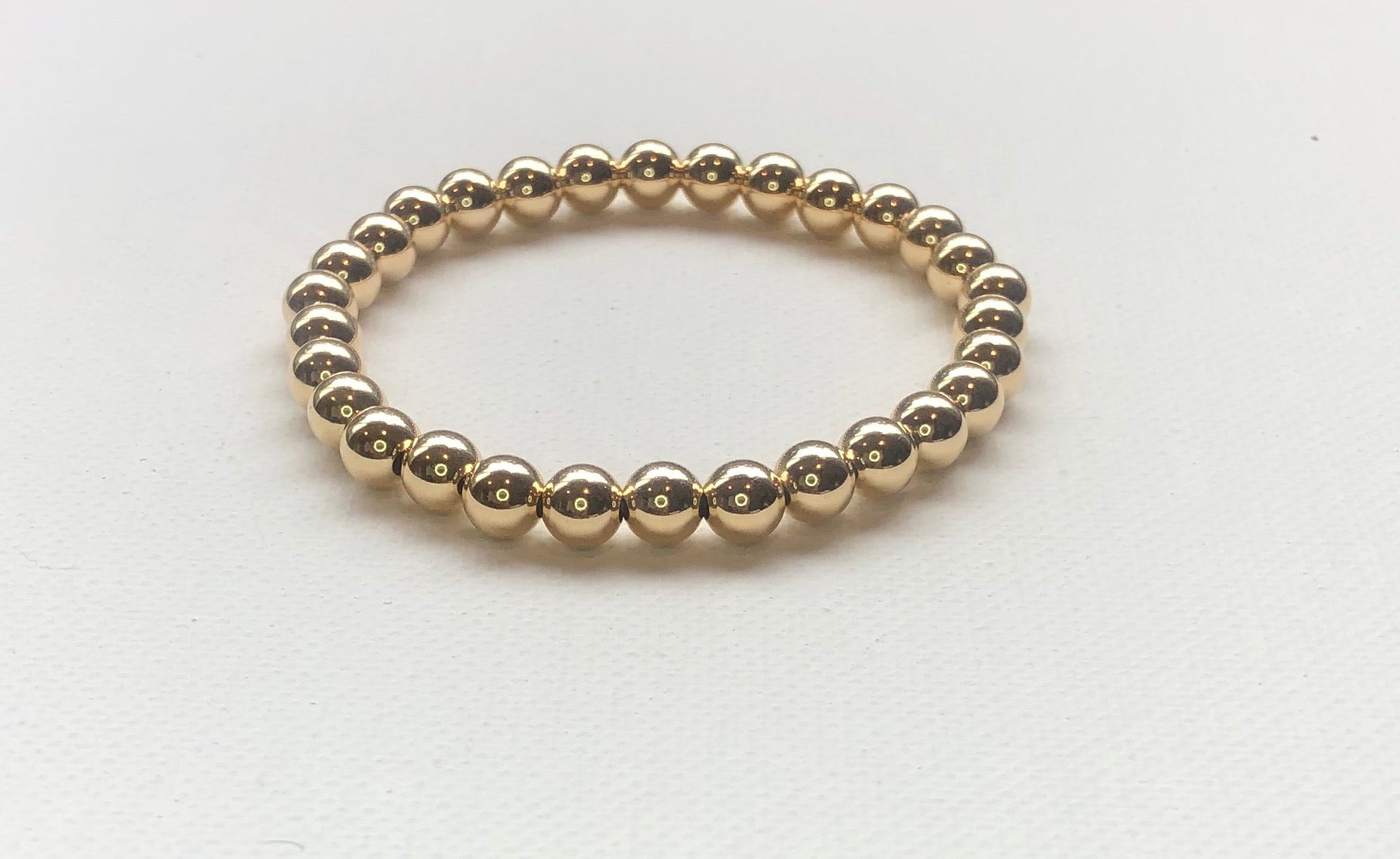 Gold 6MM Beaded Bracelet