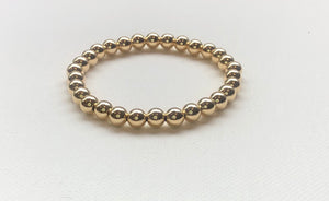 Gold 6MM Beaded Bracelet